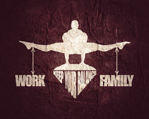 Balance between work and family. Concept image