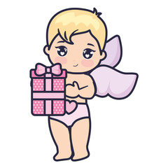 little cupid baby with gift