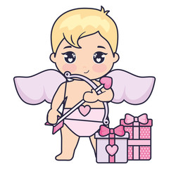 little cupid baby with gift