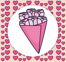 roses flowers bouquet icon