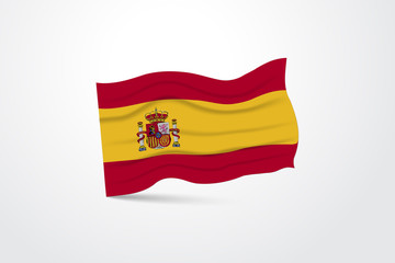 Spain flag on a white background,vector illustration