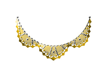 Necklace made of gold.3D rendering