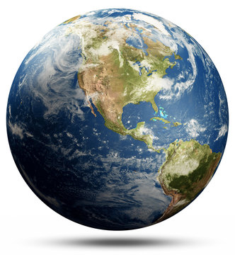 Planet Earth - United States of America globe
