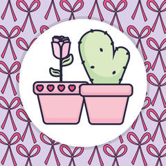 cute cactus plant icon