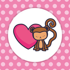 cute and little monkey with heart