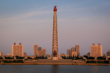 Sunset along the Taedong River, Pyongyang, North Korea