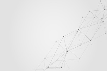 Global network connection with business concept and world map line, vector illustrator