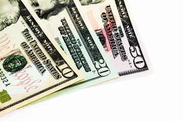 United States dollar bank notes in detail