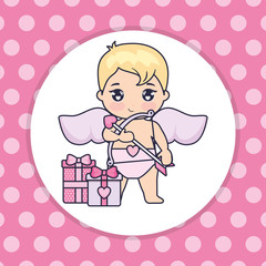 little cupid baby with gift