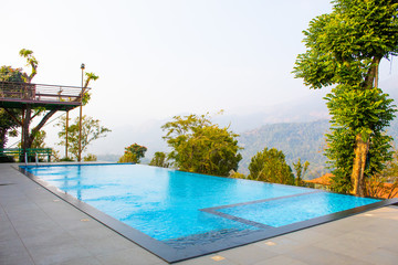 swimming pool on a mountain 