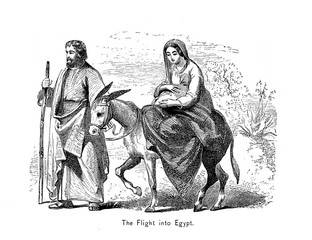 Fototapeta na wymiar Flight into Egypt.