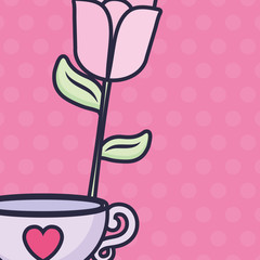 beautiful rose flower decorative icon