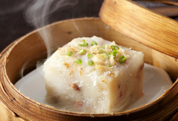 Delicious Chinese cuisine, radish steamed cake