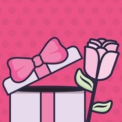 beautiful rose flower decorative icon