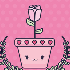 beautiful rose flower decorative icon