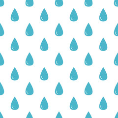 Vector seamless pattern of blue water drops.