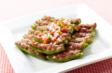 Delicious Chinese cuisine, lentil with meat