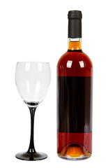 closed bottle of wine, alcohol and addiction concept