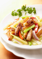 Delicious Chinese cuisine, fried pork