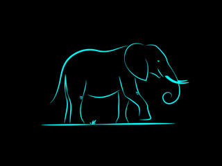 simple silhouette contour elephant animal
