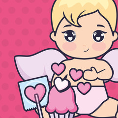 little cupid baby with cupcake