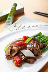 Delicious Chinese cuisine, fried beef bone