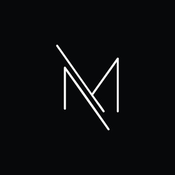 Creative and Minimalist Letter M Logo Design Icon, Editable in Vector Format in Black and White Color