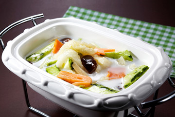 Delicious Chinese cuisine, soup with vegetables