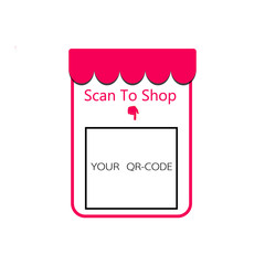 QR code frame design on mobile phone vector image