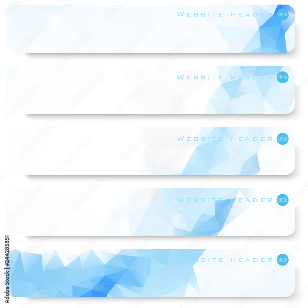 Wall mural vector design template set of banner, header for website with triangle geometric background
