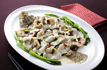 Delicious Chinese cuisine, steamed fish