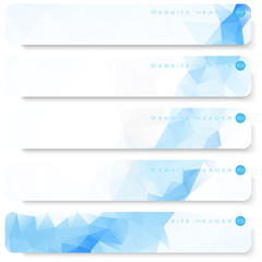 Fototapeta premium Vector design template set of banner, header for website with triangle geometric background