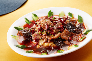 Delicious Chinese cuisine, chili fried meat