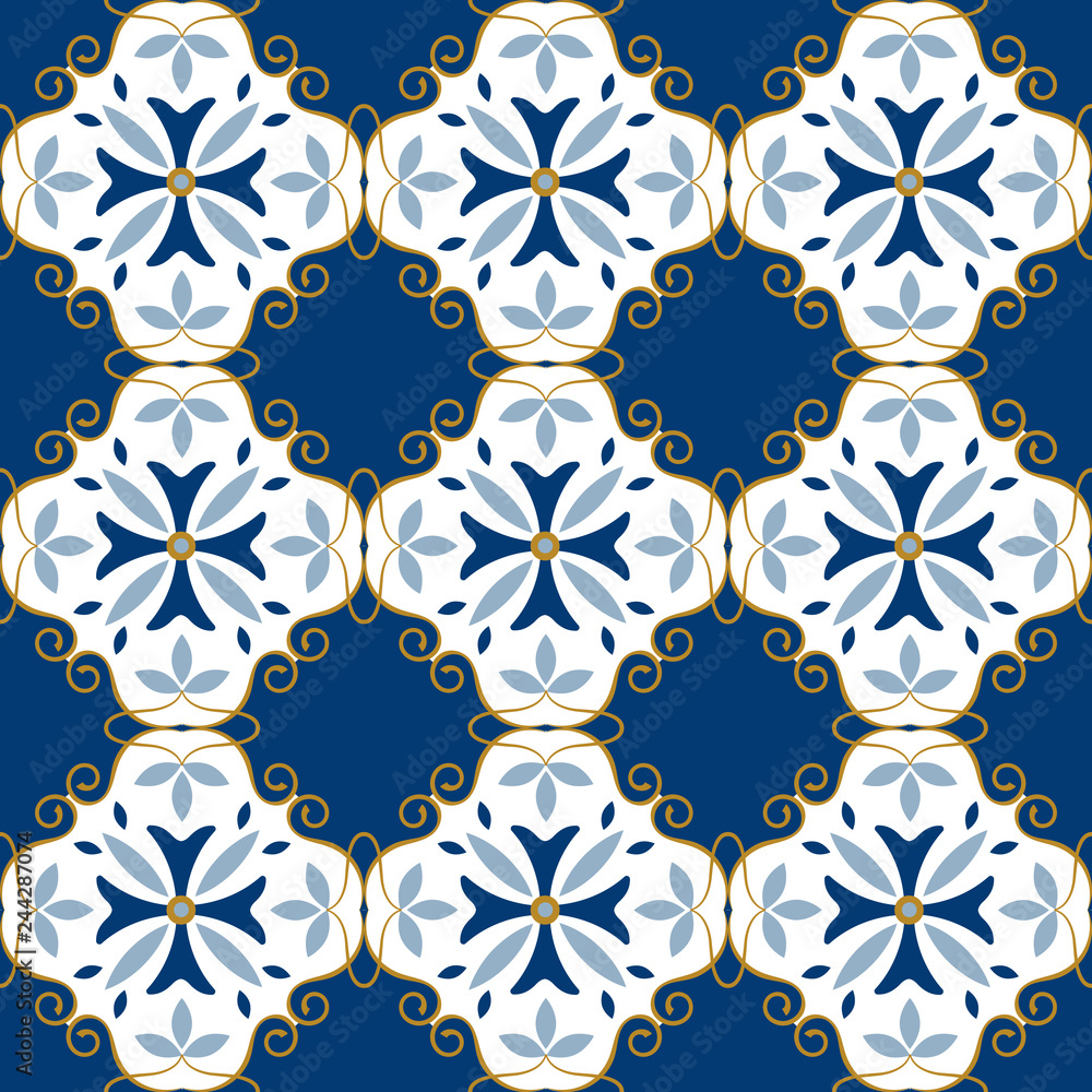 Aufkleber moroccan pattern. decor tile texture tiling seamless pattern