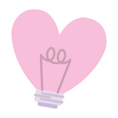 bulb with heart love shape
