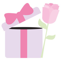 gift box present with rose