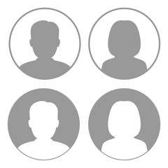Set of male and female avatars. Vector icon.