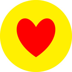 Heart shape flat color icon in round outline