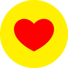 Heart shape flat color icon in round outline