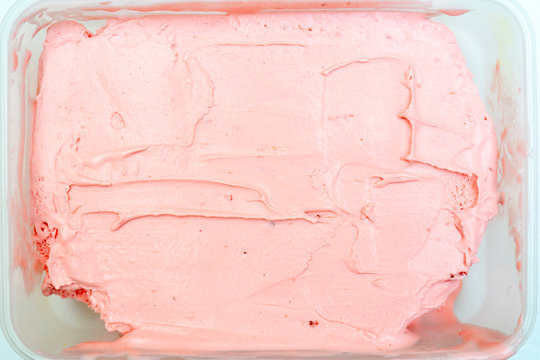 Strawberry ice cream texture.