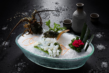 Fresh Japanese cuisine, lobster sashimi