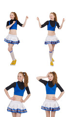 Cheerleader isolated on the white background