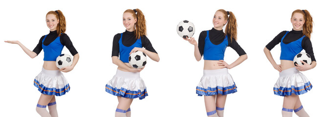 Cheerleader isolated on the white background