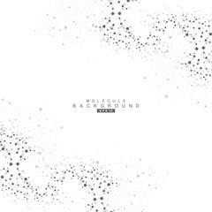 Structure molecule and communication. Dna, atom, neurons. Scientific concept for your design. Connected lines with dots. Medical, technology, chemistry, science background. Vector illustration.