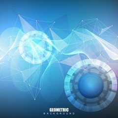 Big Data Visualization Background. Modern futuristic virtual abstract background. Science network pattern, connecting lines and dots. Global network connection vector.