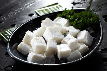 Fresh ingredients, tofu block