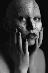 woman with cosmetic clay