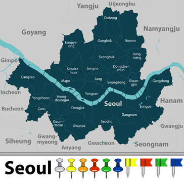Map of Seoul, South Korea