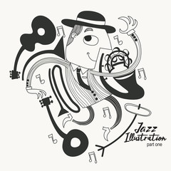 modern abstract jazz illustrations