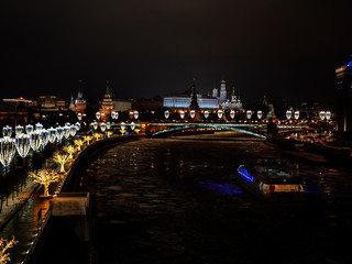 Fototapeta na wymiar Russia,Moscow river, Christmas.